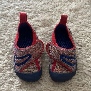 Nike Kids Multicolor Slip-On Athletic Shoes with Red Trim